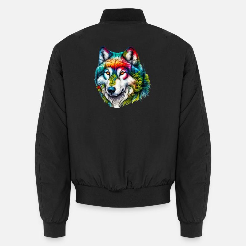 Wolf Unisex Bomber Jacket