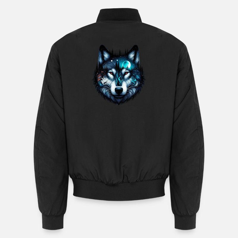 Wolf - Unisex Bomber Jacket - black
