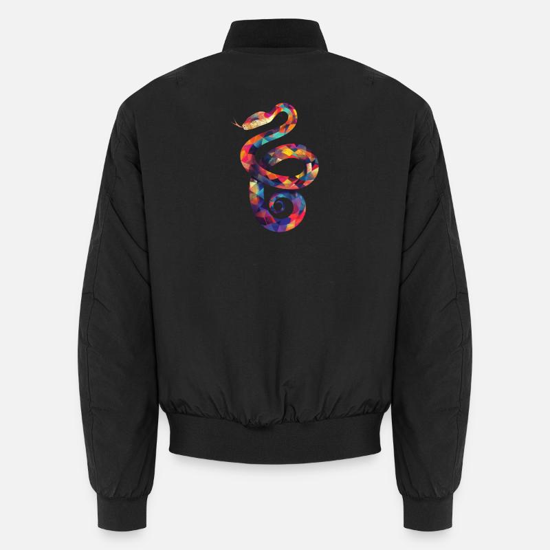Bunte Schlangen-Illustration - Unisex Bomberjacke - Schwarz