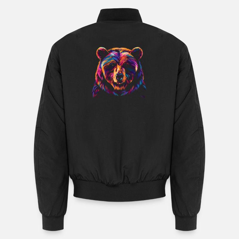 Bunte Bär Illustration - Unisex Bomberjacke - Schwarz