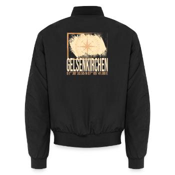 Gelsenkirchen Koordinaten - Unisex Bomberjacke - Schwarz - Hinten - AI Model Male 185 light (185cm)