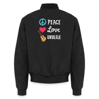 Ukulele Ukulele-Spieler - Unisex Bomberjacke - Schwarz - Hinten - AI Model Male 185 light (185cm)