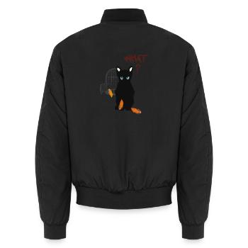 Petit chaton mignon noir et oiseau - Bomber unisexe - noir - Dos - AI Model Male 185 light (185cm)