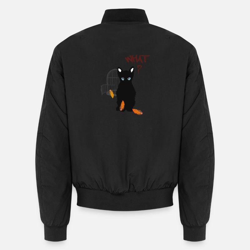 Petit chaton mignon noir et oiseau Bomber unisexe