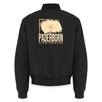Paderborn Koordinaten - Unisex Bomberjacke - Schwarz - Hinten - AI Model Male 185 light (185cm)