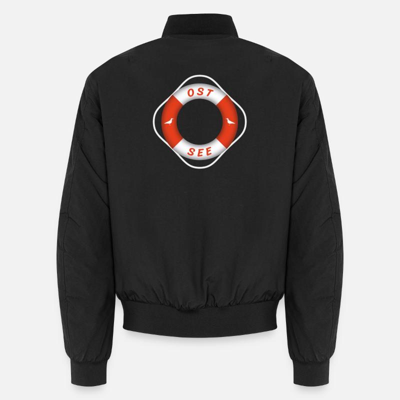 Ostsee Rettungsring Möwen Urlaub Unisex Bomberjacke