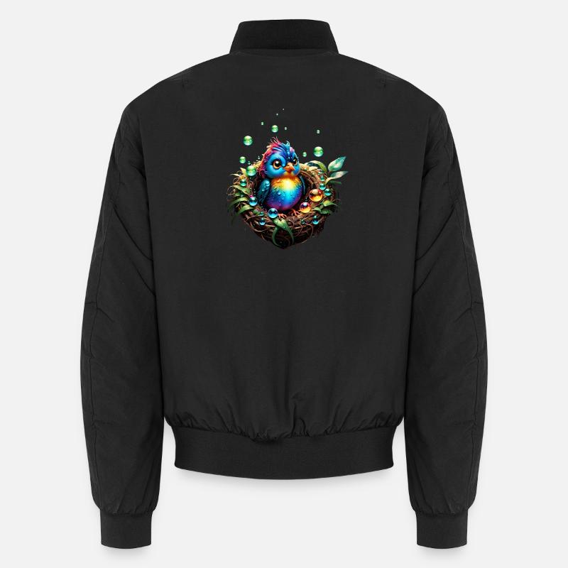 Bunter ausgefallener Vogel. - Unisex Bomberjacke - Schwarz
