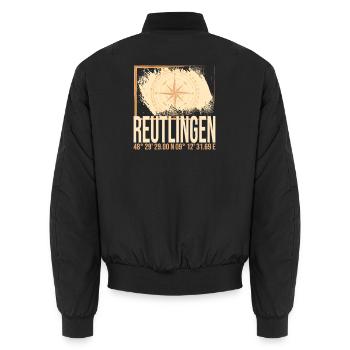 Reutlingen Koordinaten - Unisex Bomberjacke - Schwarz - Hinten - AI Model Male 185 light (185cm)