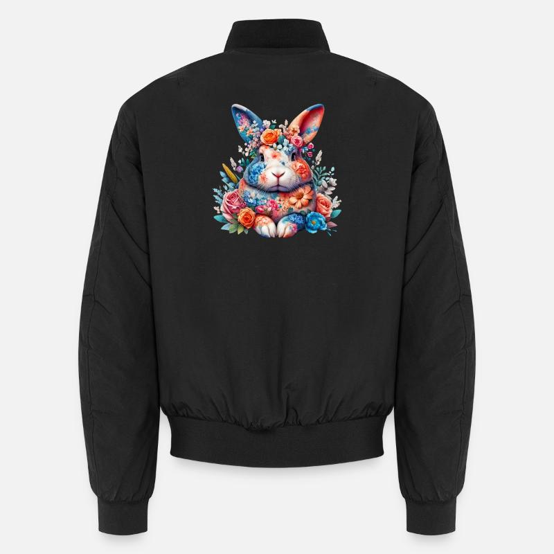 Lapin décoré de fleurs Bomber unisexe