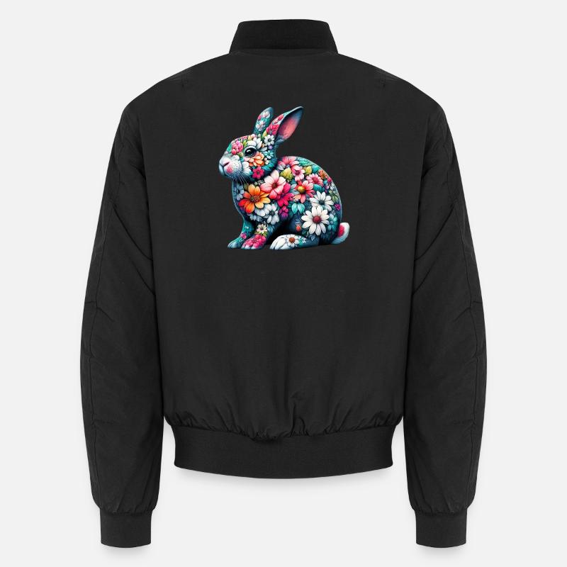 Lapin décoré de fleurs Bomber unisexe