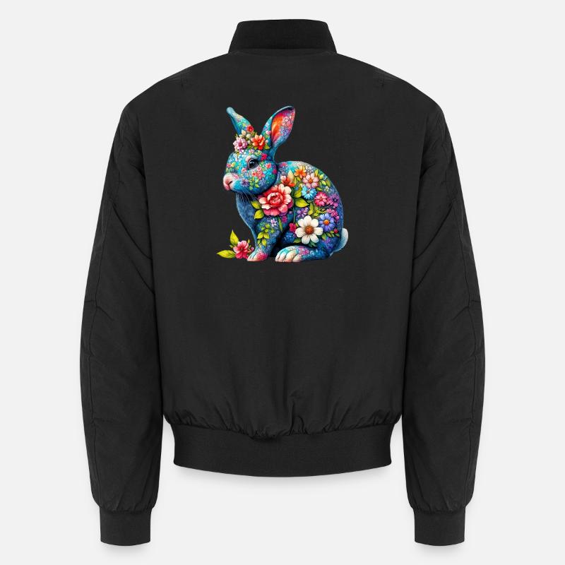 Lapin décoré de fleurs Bomber unisexe