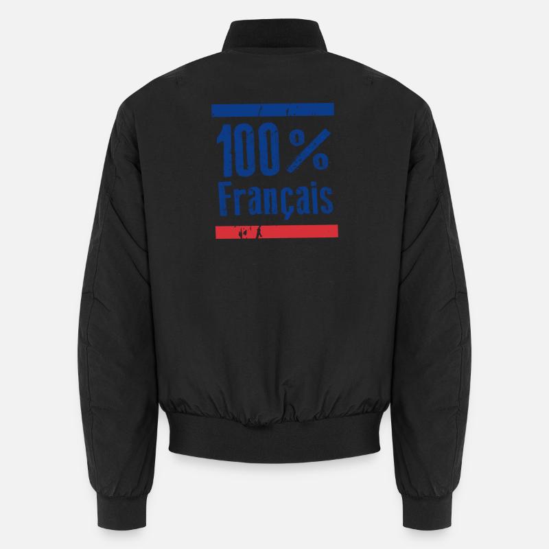 100 % français, bleu, blanc, rouge Bomber unisexe