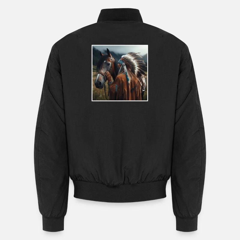 Native American - Unisex Bomber Jacket - black