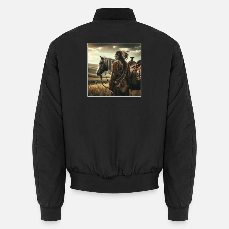 Native American - Unisex Bomber Jacket - black