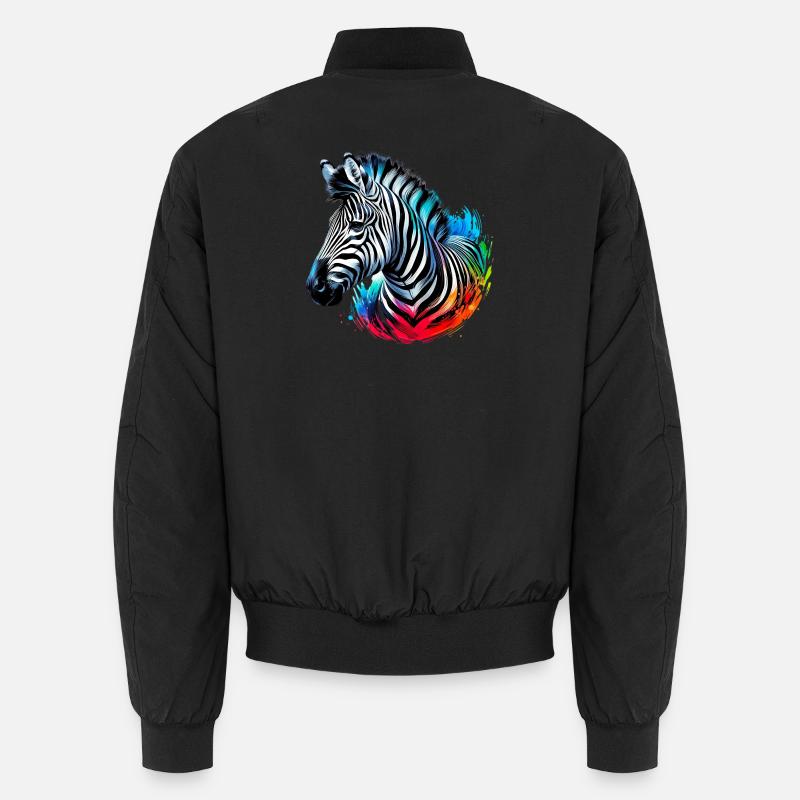 Zebra - Unisex Bomber Jacket - black
