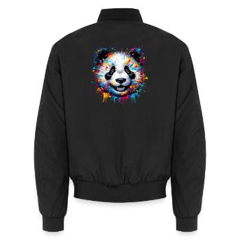 Panda - Unisex Bomberjacke - Schwarz - Hinten - AI Model Male 185 light (185cm)