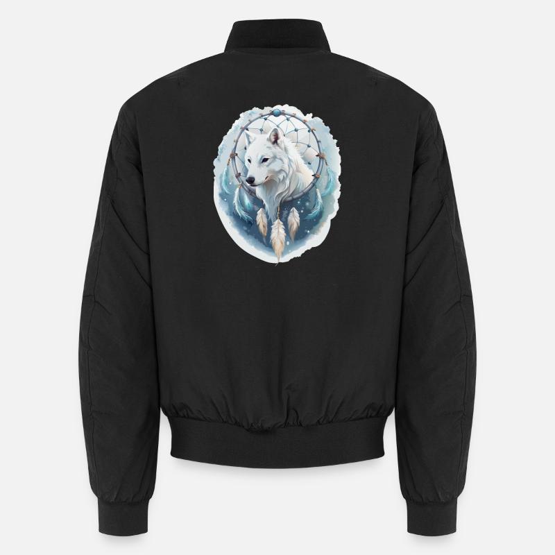 Wolf im Traumfänger - Mystisches Design. Unisex Bomberjacke