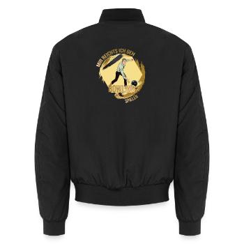 Mir reichts, ich geh Bowling spielen - Unisex Bomberjacke - Schwarz - Hinten - AI Model Male 185 light (185cm)
