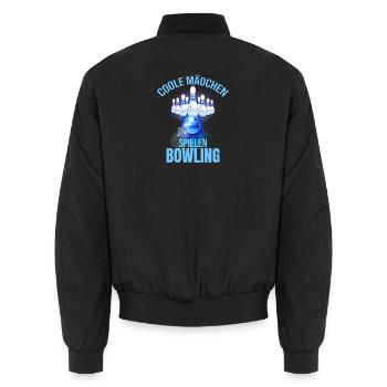 Coole Mädchen spielen Bowling - Unisex Bomberjacke - Schwarz - Hinten - AI Model Male 185 light (185cm)