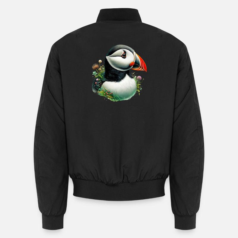 Puffin - Unisex Bomber Jacket - black