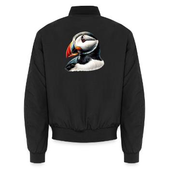 Macareux - Bomber unisexe - noir - Dos - AI Model Male 185 light (185cm)