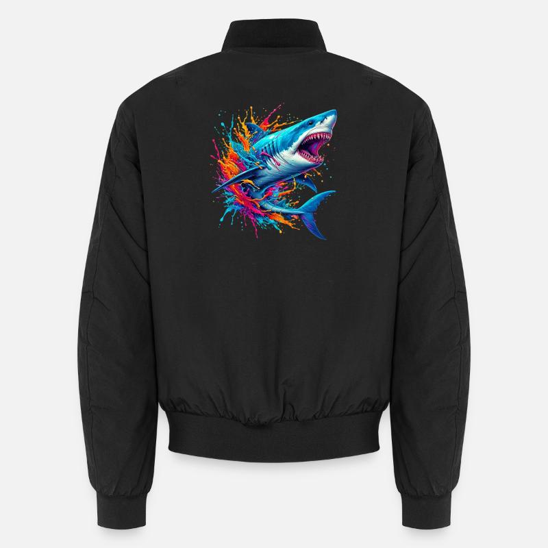 Shark - Unisex Bomber Jacket - black