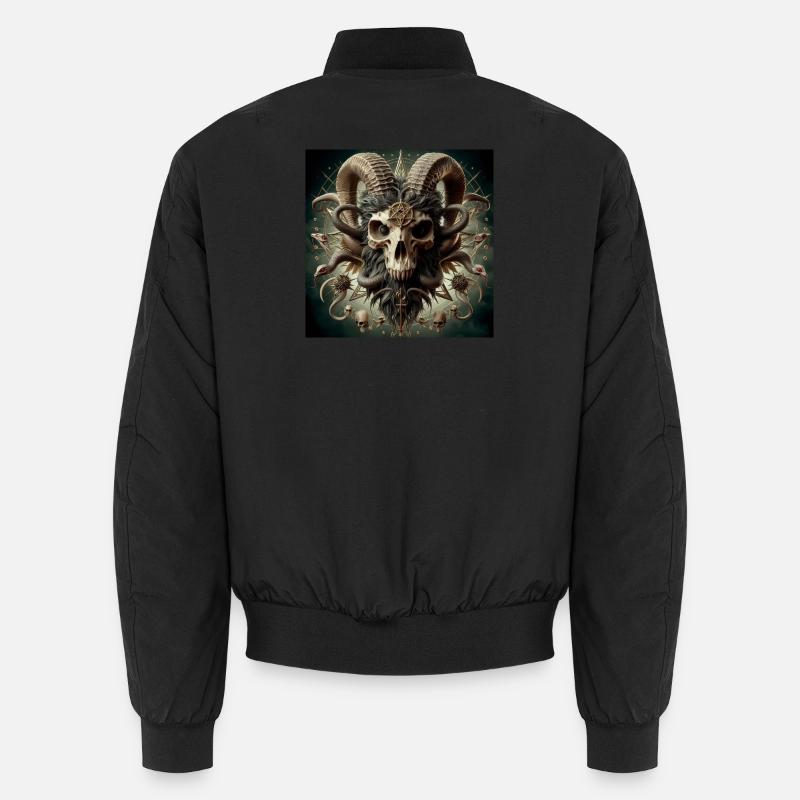 Männlicher Ziegenschädel 3D - Unisex Bomberjacke - Schwarz