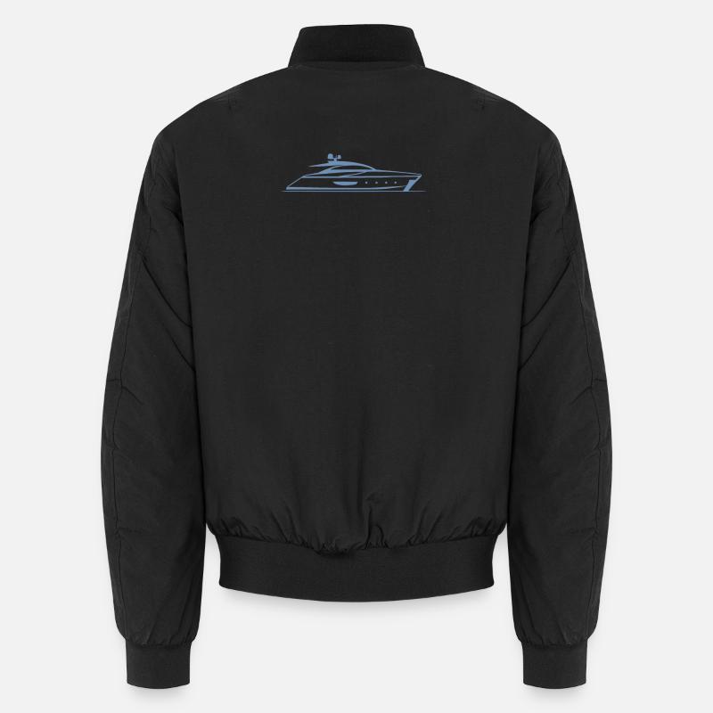 Motorboot Yacht Silhouette Minimal Design Unisex Bomberjacke