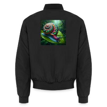 Escargot multicolore - Bomber unisexe - noir - Dos - AI Model Male 185 light (185cm)
