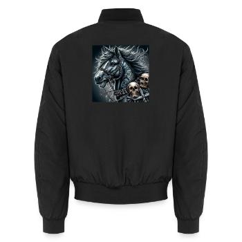 Cheval lourd - Bomber unisexe - noir - Dos - AI Model Male 185 light (185cm)