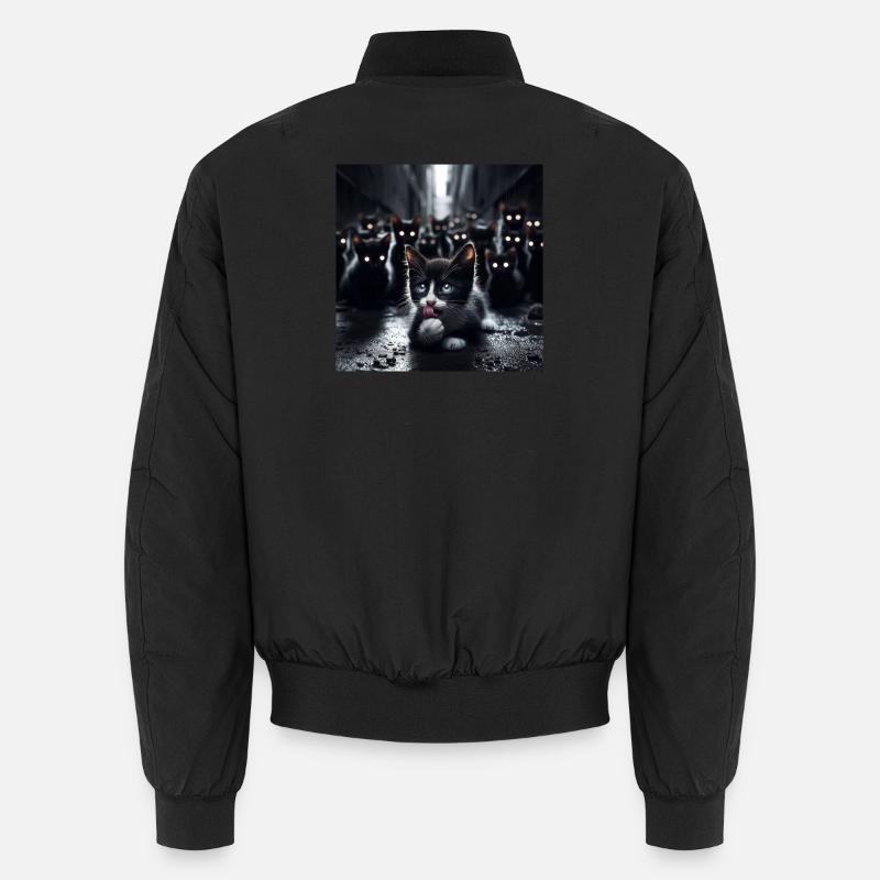 Streunende Kätzchen - Unisex Bomberjacke - Schwarz
