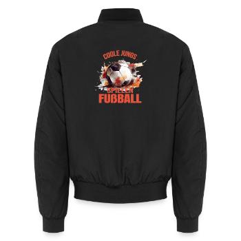 Coole Jungs spielen Fußball - Unisex Bomberjacke - Schwarz - Hinten - AI Model Male 185 light (185cm)