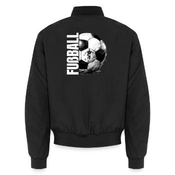 Fußball - Unisex Bomberjacke - Schwarz - Hinten - AI Model Male 185 light (185cm)