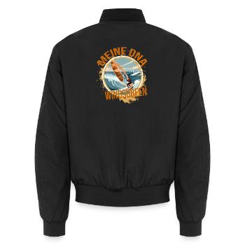 Meine DNA - Windsurfen - Unisex Bomberjacke - Schwarz - Hinten - AI Model Male 185 light (185cm)