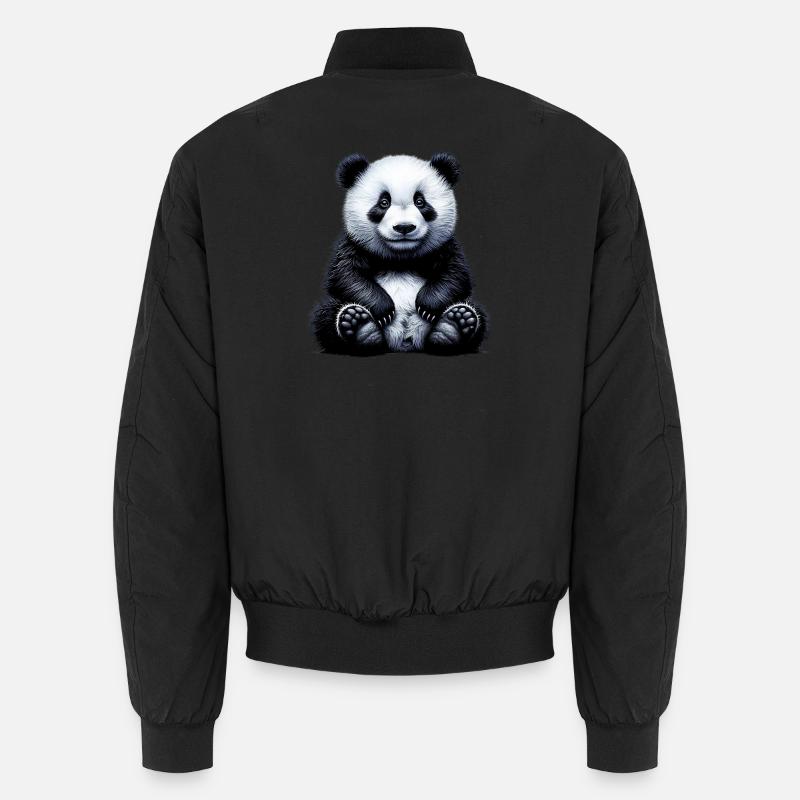Panda - Unisex Bomberjacke - Schwarz