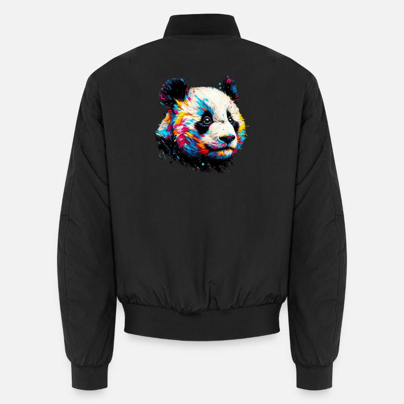 Panda - Unisex Bomberjacke - Schwarz