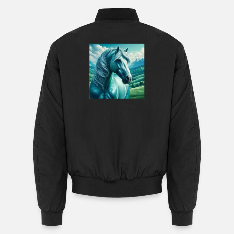 Blaues Pferd Unisex Bomberjacke
