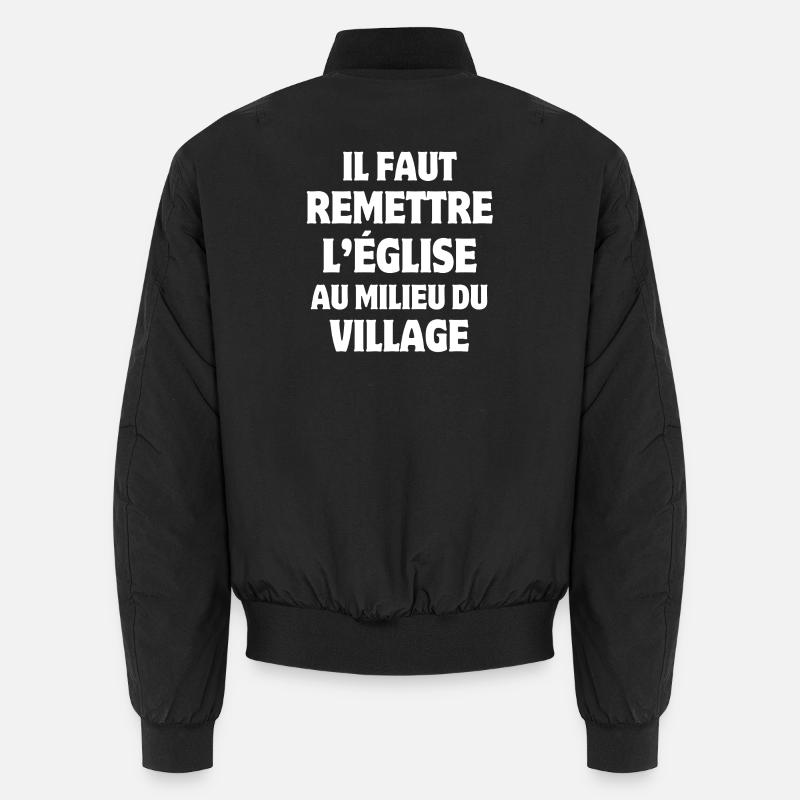 Kirche, Dorf, Priorität - Unisex Bomberjacke - Schwarz
