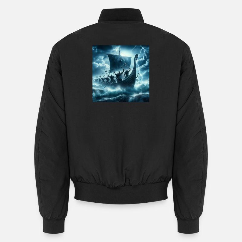 Viking Ship - Unisex Bomber Jacket - black