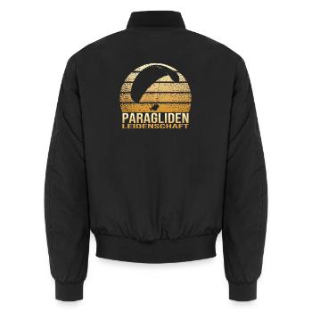 Paragliden Leidenschaft - Unisex Bomberjacke - Schwarz - Hinten - AI Model Male 185 light (185cm)