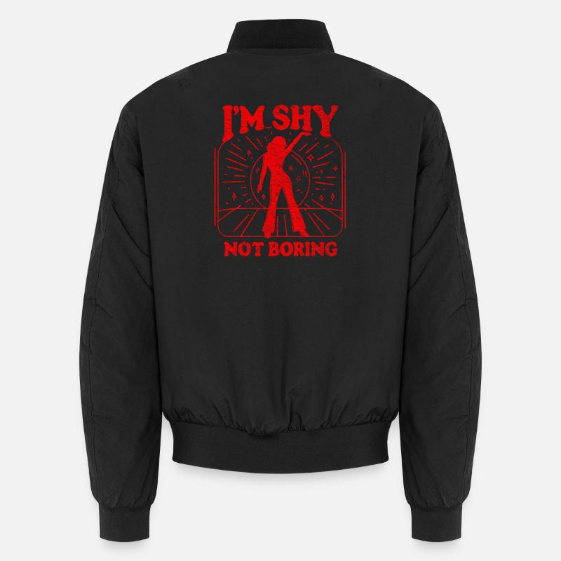 I'm Shy, Not Boring Red Unisex Bomber Jacket