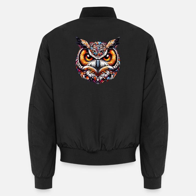 Owl - Unisex Bomber Jacket - black