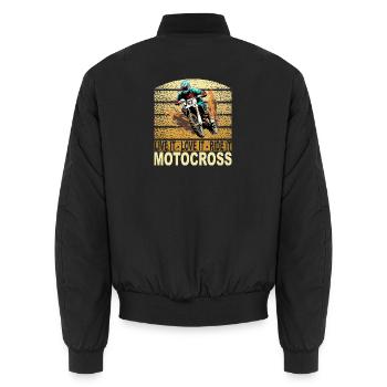 Live it Love it Ride it - Motocross - Unisex Bomberjacke - Schwarz - Hinten - AI Model Male 185 light (185cm)