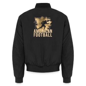 American Football - Unisex Bomberjacke - Schwarz - Hinten - AI Model Male 185 light (185cm)