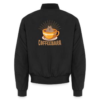 Capybara Coffeebara süsses Wasserschwein - Unisex Bomberjacke - Schwarz - Hinten - AI Model Male 185 light (185cm)