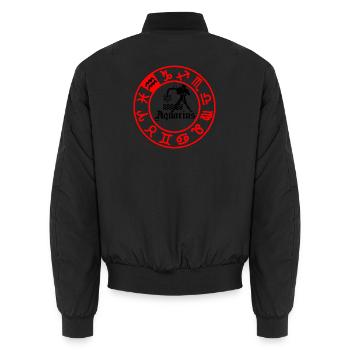 Douze signes du zodiaque signe du zodiaque Verseau Verseau - Bomber unisexe - noir - Dos - AI Model Male 185 light (185cm)
