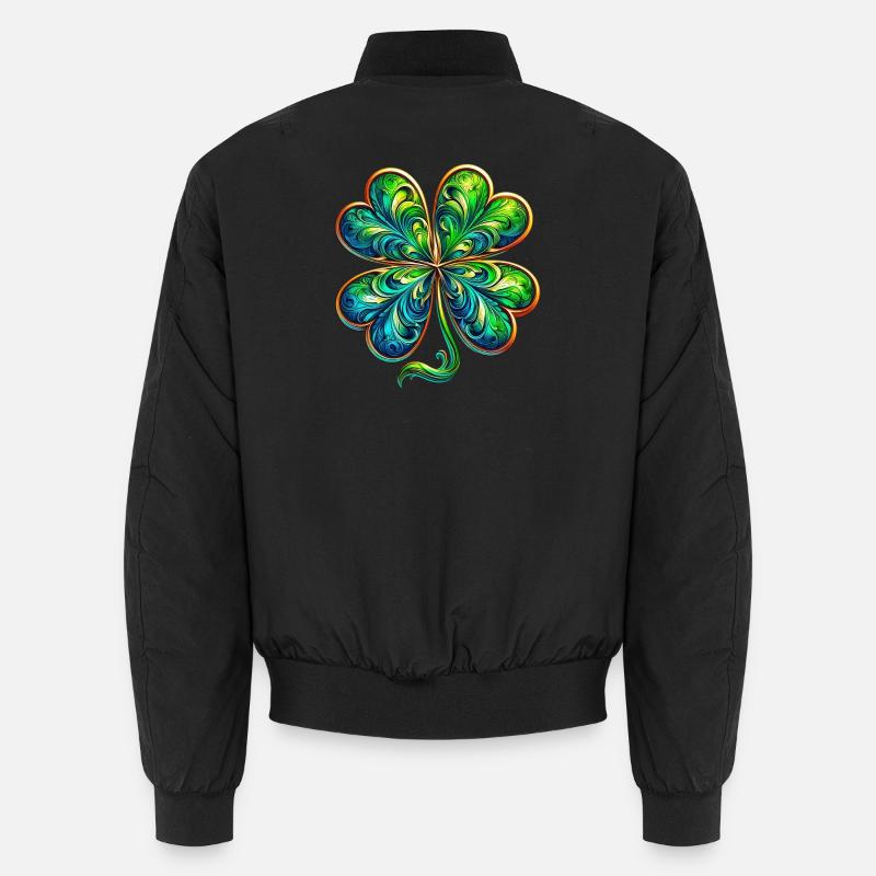 Vierblättriges Kleeblatt Unisex Bomberjacke