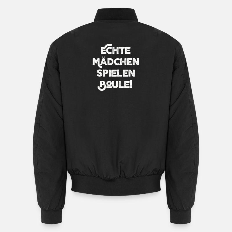 Echte Mädchen spielen Boule Bouler Boccia Spiel Unisex Bomberjacke