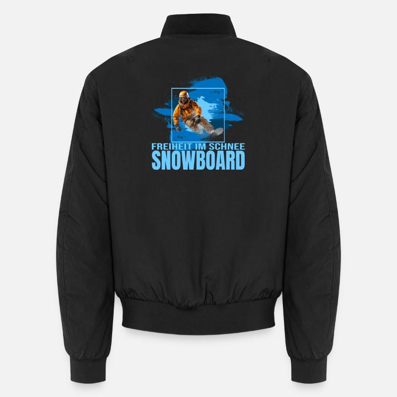 Freiheit im Schnee - Snowboard - Unisex Bomberjacke - Schwarz