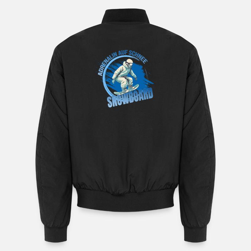 Adrenalin auf Schnee - Snowboard - Unisex Bomberjacke - Schwarz